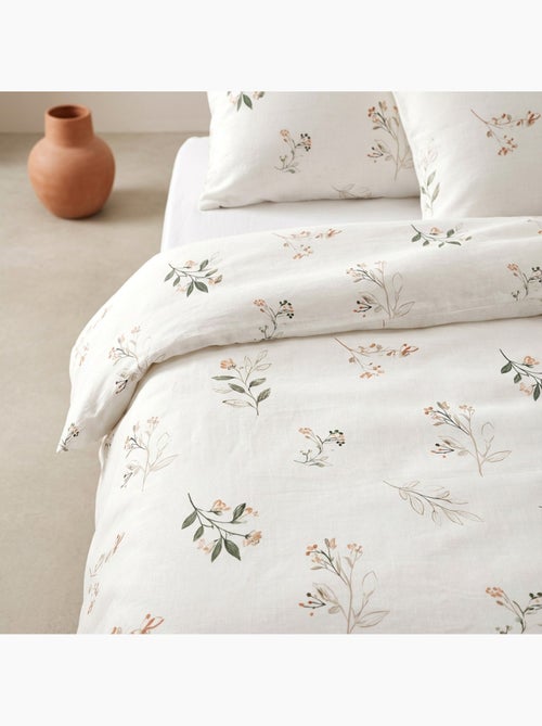 Parure de housse de couette 100% coton motif floral, taie d'oreiller incluse - Gamusi - Kiabi Parure de housse de couette 100% coton motif floral, taie d'oreiller incluse - Gamusi - Kiabi
