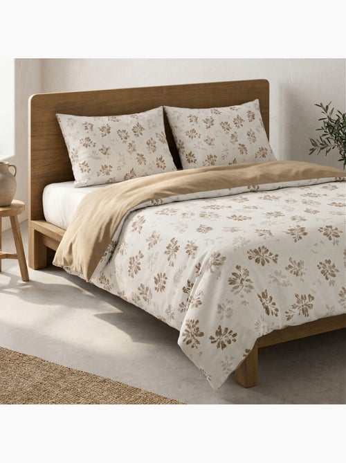 Parure de housse de couette 100% coton motif floral, taie d'oreiller incluse - Gamusi - Kiabi