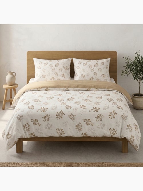 Parure de housse de couette 100% coton motif floral, taie d'oreiller incluse - Gamusi - Kiabi