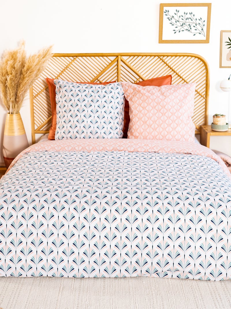Parure de lit - 2 personnes rose/bleu - Kiabi