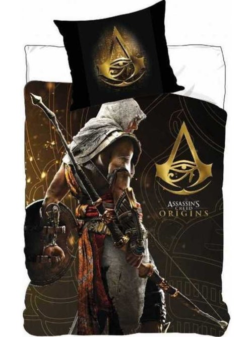 Parure de lit - assassin's creed - housse de couette réversible - 140x200cm - noir - enfant - Kiabi