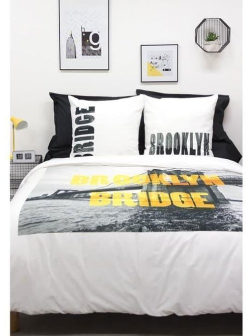Parure de lit - comptoir des tisseurs - brooklyn - 100% coton - gris - 240x220 cm - Kiabi Parure de lit - comptoir des tisseurs - brooklyn - 100% coton - gris - 240x220 cm - Kiabi