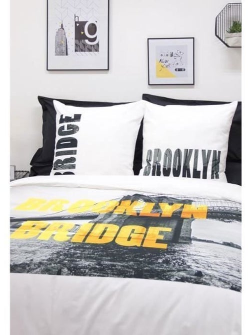 Parure de lit - comptoir des tisseurs - brooklyn - 100% coton - gris - 240x220 cm - Kiabi Parure de lit - comptoir des tisseurs - brooklyn - 100% coton - gris - 240x220 cm - Kiabi