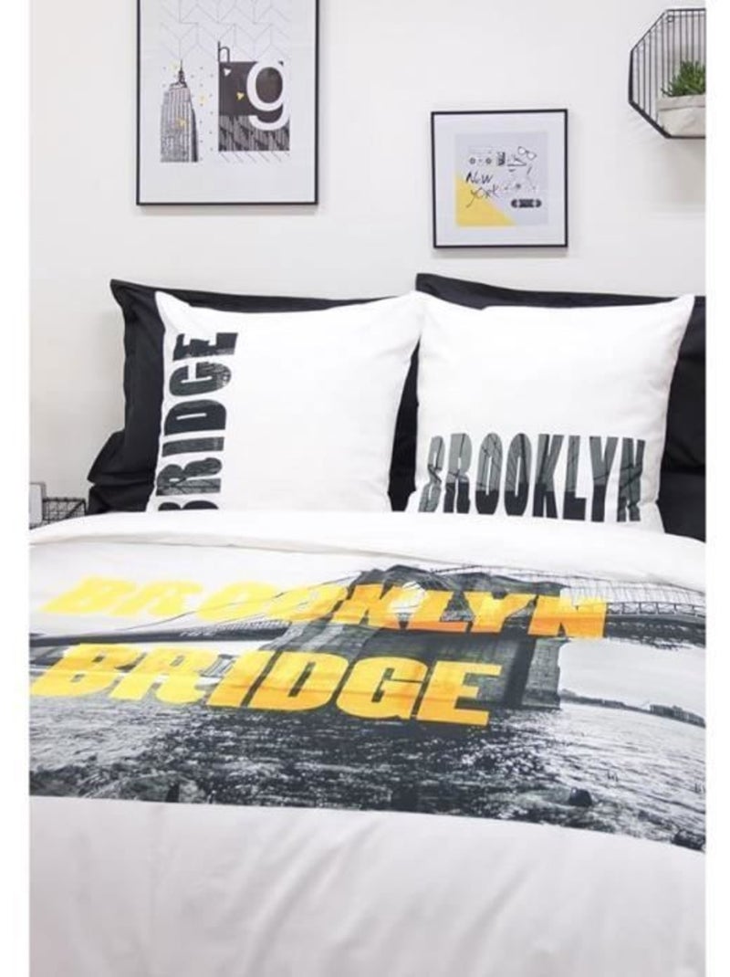 Parure de lit - comptoir des tisseurs - brooklyn - 100% coton - gris - 240x220 cm Gris - Kiabi