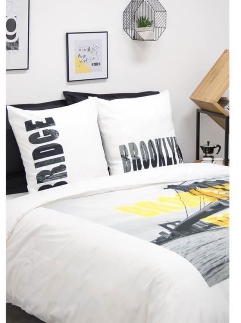 Parure de lit - comptoir des tisseurs - brooklyn - 100% coton - gris - 240x220 cm Gris - Kiabi