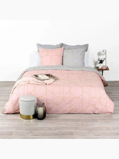 Parure de lit - cote deco - 140x200 cm - 1 taie d'oreiller - 100% coton - géométrique doré - Kiabi