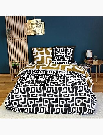 Parure de lit microfibre scandinave réversible - 3 pièces