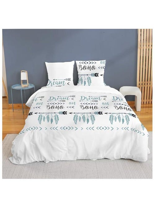 Parure de lit - cote deco - 220x240 cm - microfibre - bohème - oeko-tex standard 100 - Kiabi Parure de lit - cote deco - 220x240 cm - microfibre - bohème - oeko-tex standard 100 - Kiabi