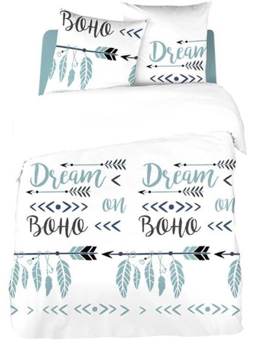 Parure de lit - cote deco - 220x240 cm - microfibre - bohème - oeko-tex standard 100 - Kiabi Parure de lit - cote deco - 220x240 cm - microfibre - bohème - oeko-tex standard 100 - Kiabi