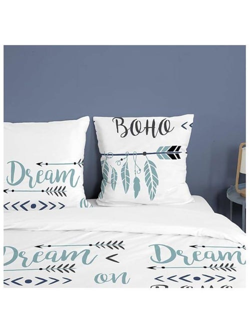 Parure de lit - cote deco - 220x240 cm - microfibre - bohème - oeko-tex standard 100 - Kiabi Parure de lit - cote deco - 220x240 cm - microfibre - bohème - oeko-tex standard 100 - Kiabi