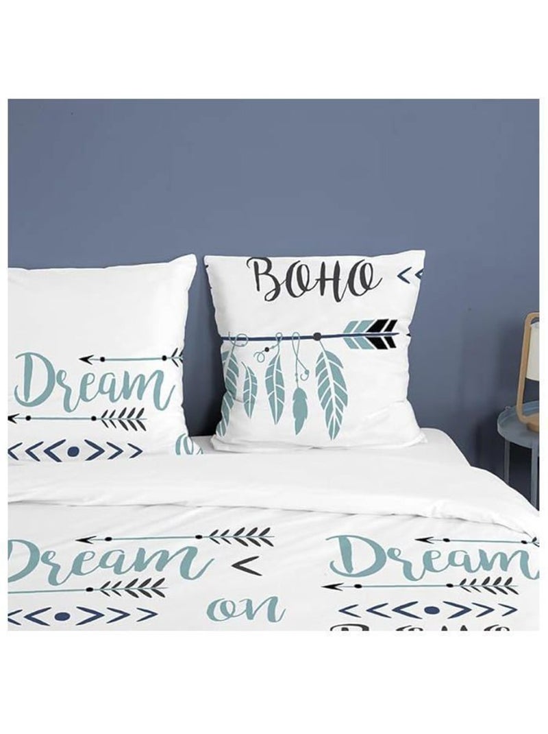 Parure de lit - cote deco - 220x240 cm - microfibre - bohème - oeko-tex standard 100 Blanc - Kiabi