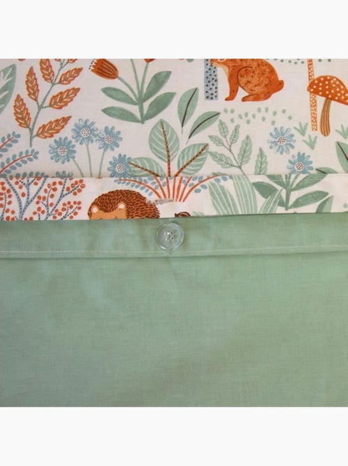 Parure de lit - cote deco - animaux de la forêt - 140x200 cm - coton - réversible - Kiabi Parure de lit - cote deco - animaux de la forêt - 140x200 cm - coton - réversible - Kiabi