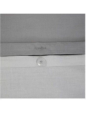 Parure de lit - côté déco - coton bicolore - 220x240 cm - 100% coton - réversible bleu/bleu clair