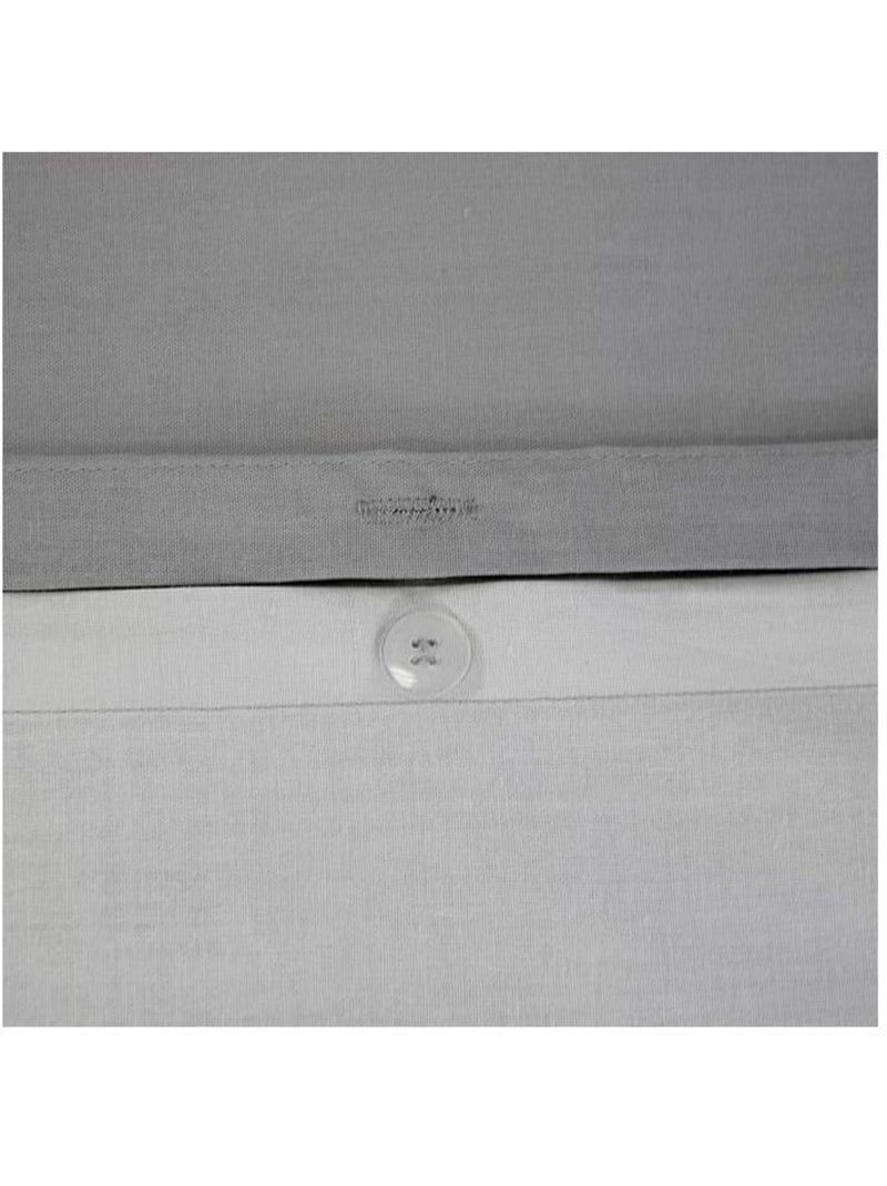Parure de lit - côté déco - bicolore uni - 100% coton - 220x240 cm + 2 taies 63x63 - oeko-tex Gris - Kiabi