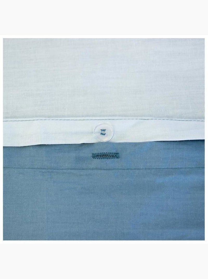 Parure de lit - côté déco - coton bicolore - 220x240 cm - 100% coton - réversible bleu/bleu clair Bleu - Kiabi