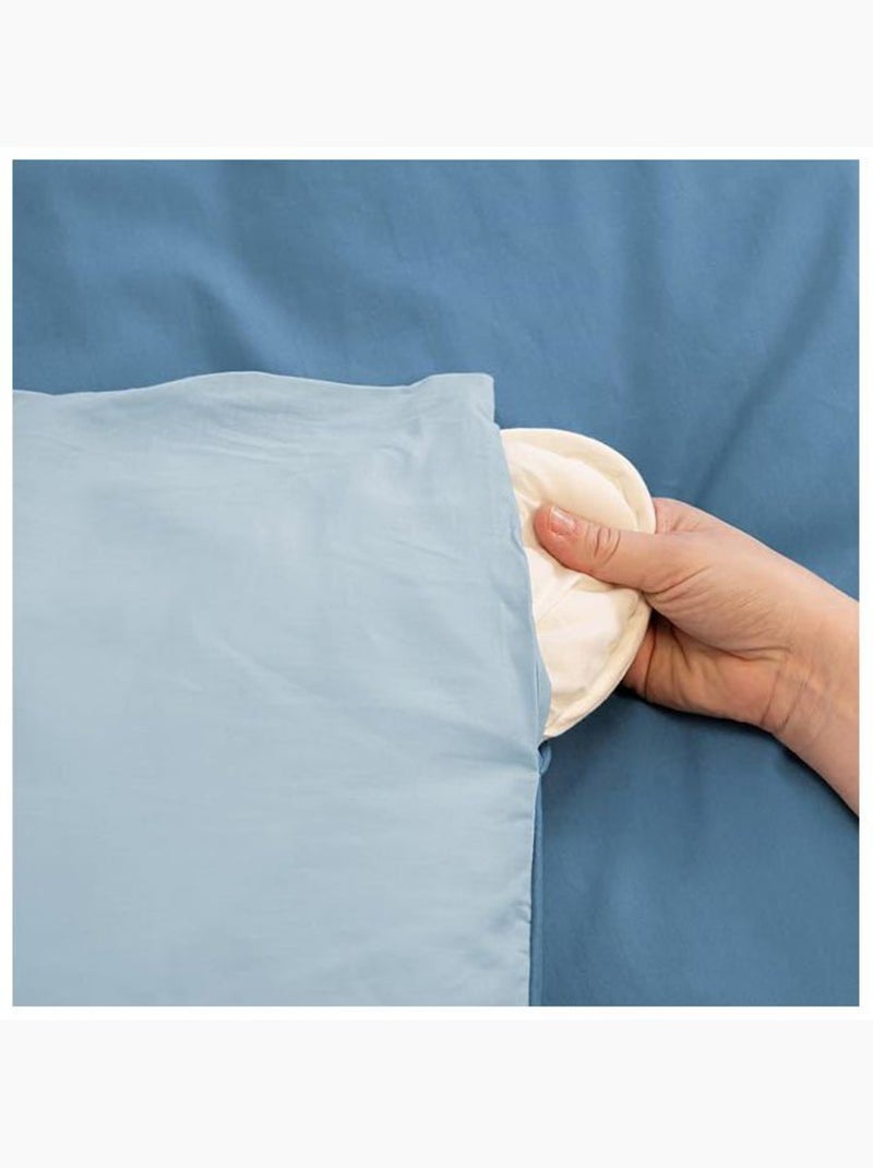 Parure de lit - côté déco - coton bicolore - 220x240 cm - 100% coton - réversible bleu/bleu clair Bleu - Kiabi