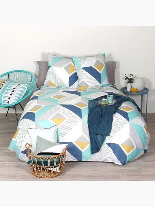 Parure de lit - côte deco - driis géométrique - microfibre - 200x200 cm - douceur exceptionnelle - Kiabi