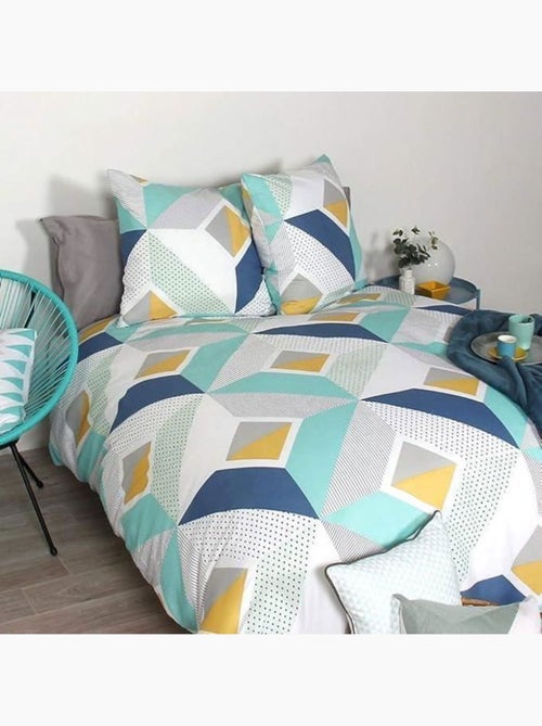Parure de lit - côte deco - driis géométrique - microfibre - 200x200 cm - douceur exceptionnelle - Kiabi