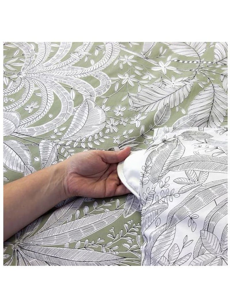 Parure de lit - côté déco - floral et tropical vert - 220x240 cm - 100% coton - motif végétal vert Vert - Kiabi
