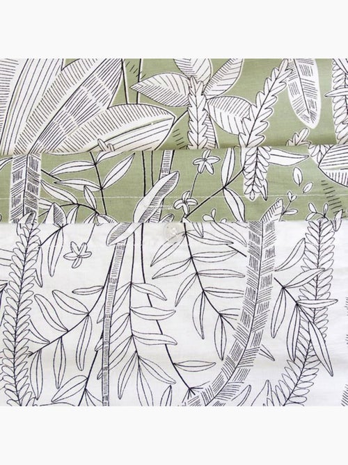 Parure de lit - côté déco - floral et tropical vert - 220x240 cm - 100% coton - motif végétal vert - Kiabi Parure de lit - côté déco - floral et tropical vert - 220x240 cm - 100% coton - motif végétal vert - Kiabi