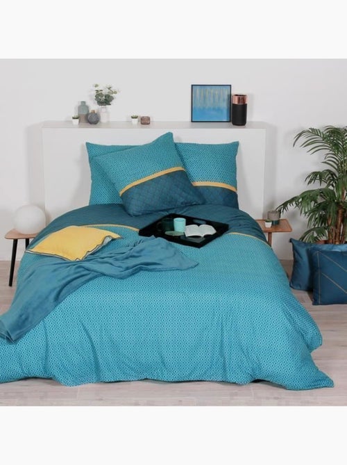 Parure de lit - cote deco - gatsby - bleu canard - 240x220 cm - microfibre douce - Kiabi Parure de lit - cote deco - gatsby - bleu canard - 240x220 cm - microfibre douce - Kiabi