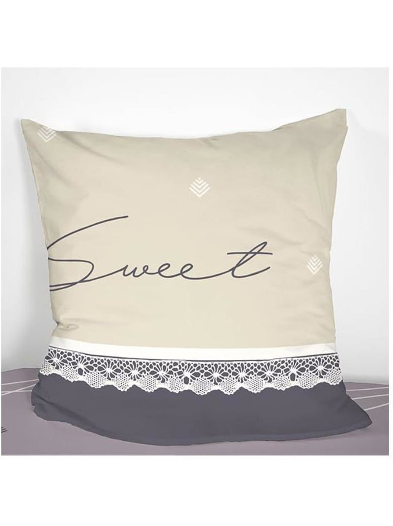 Parure de lit - cote deco - géométrique - 220x240 cm - 2 taies 63x63 cm - microfibre Violet - Kiabi