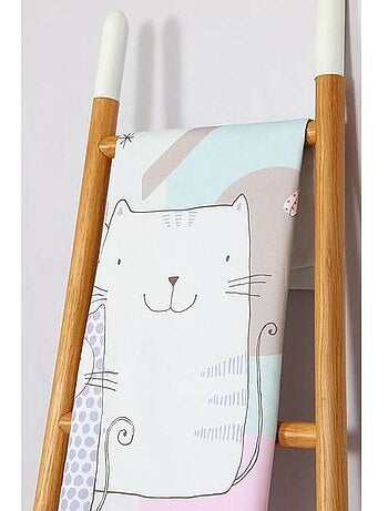 Parure de lit - cote deco - housse de couette 140x200 cm - 100% coton - imprimé chat - enfant