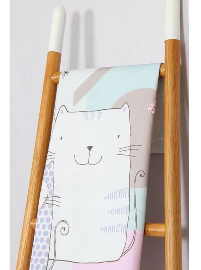 Parure de lit - cote deco - housse de couette 140x200 cm - 100% coton - imprimé chat - enfant Gris - Kiabi