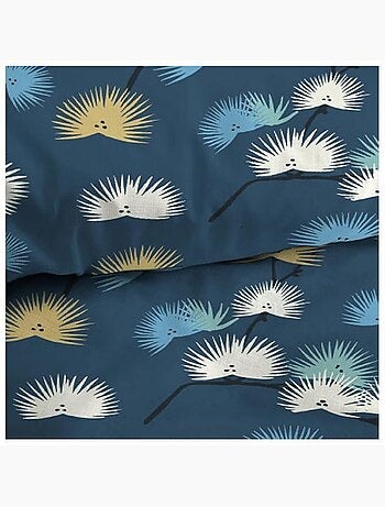 Parure de lit - housse de couette - 220x240 cm - 2 taies d'oreiller - imprimé à pois - microfibre
