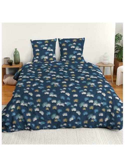 Parure de lit - cote deco - housse de couette 220x240 cm - 2 taies d'oreiller - microfibre - bleu - Kiabi Parure de lit - cote deco - housse de couette 220x240 cm - 2 taies d'oreiller - microfibre - bleu - Kiabi