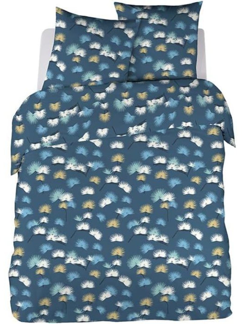 Parure de lit - cote deco - housse de couette 220x240 cm - 2 taies d'oreiller - microfibre - bleu Bleu - Kiabi