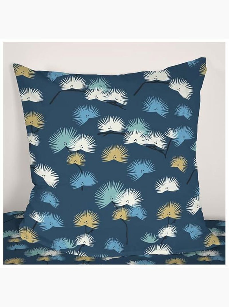Parure de lit - cote deco - housse de couette 220x240 cm - 2 taies d'oreiller - microfibre - bleu Bleu - Kiabi