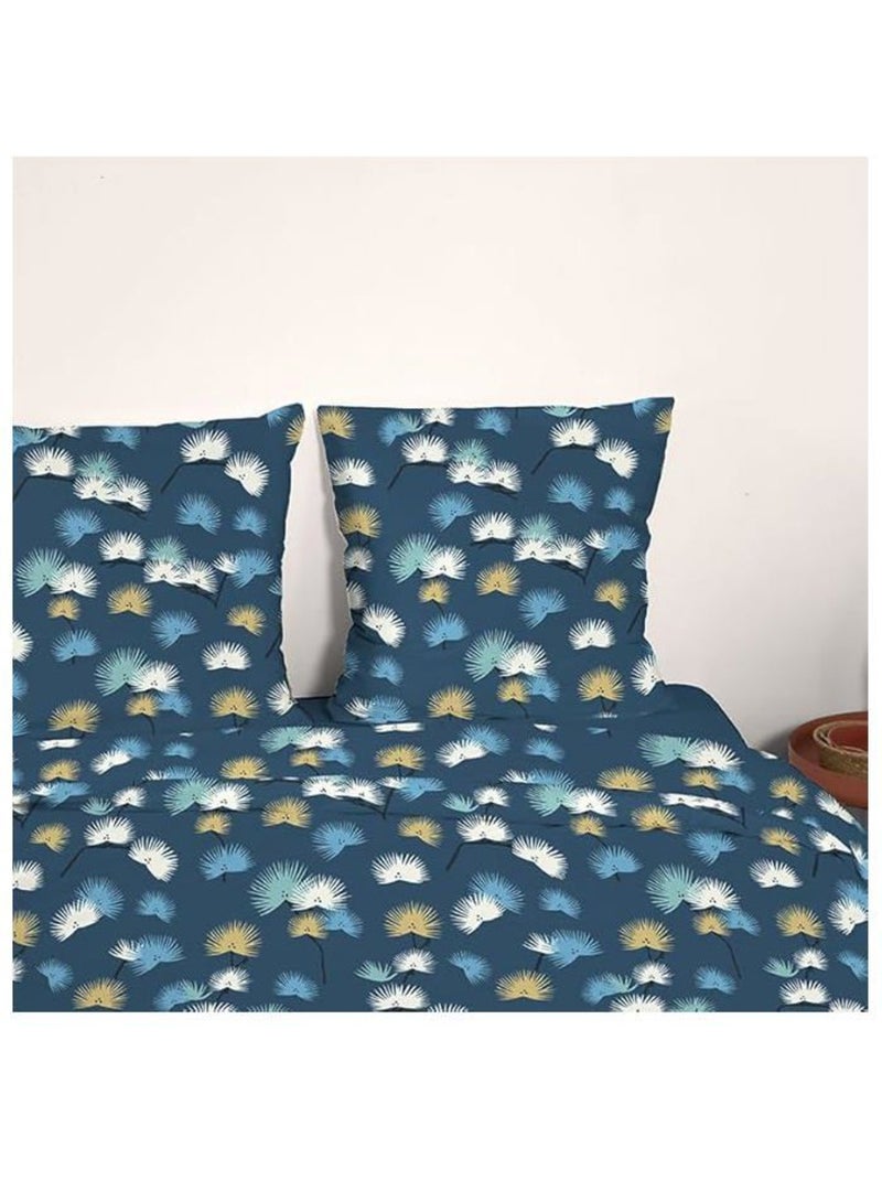 Parure de lit - cote deco - housse de couette 220x240 cm - 2 taies d'oreiller - microfibre - bleu Bleu - Kiabi