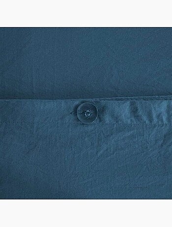 Parure de lit - côte deco - housse de couette 240x220 cm - 2 taies d'oreiller - microfibre - bleu