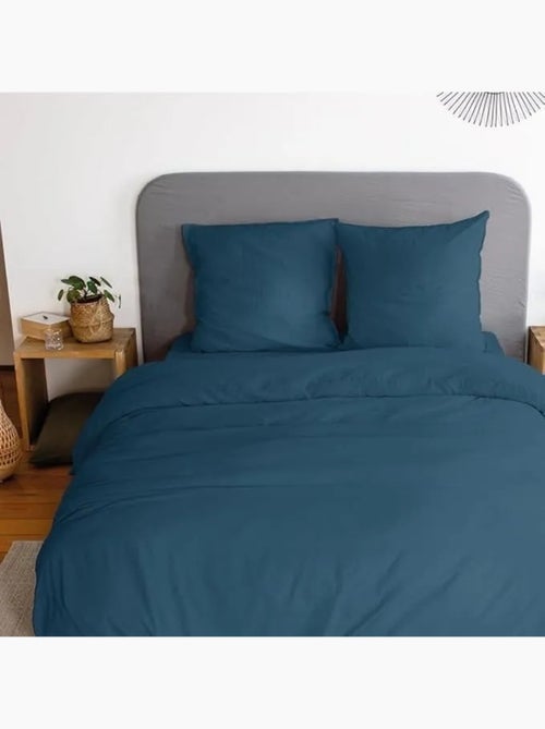 Parure de lit - côte deco - housse de couette 240x220 cm - 2 taies d'oreiller - microfibre - bleu - Kiabi Parure de lit - côte deco - housse de couette 240x220 cm - 2 taies d'oreiller - microfibre - bleu - Kiabi