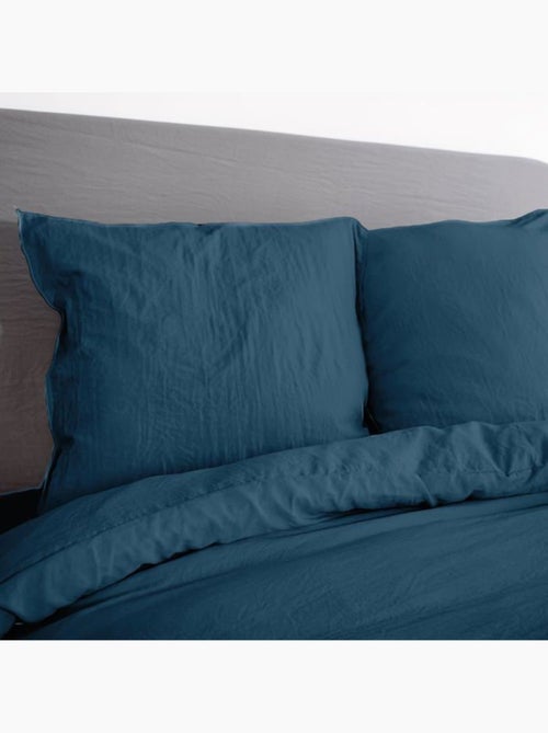 Parure de lit - côte deco - housse de couette 240x220 cm - 2 taies d'oreiller - microfibre - bleu - Kiabi Parure de lit - côte deco - housse de couette 240x220 cm - 2 taies d'oreiller - microfibre - bleu - Kiabi