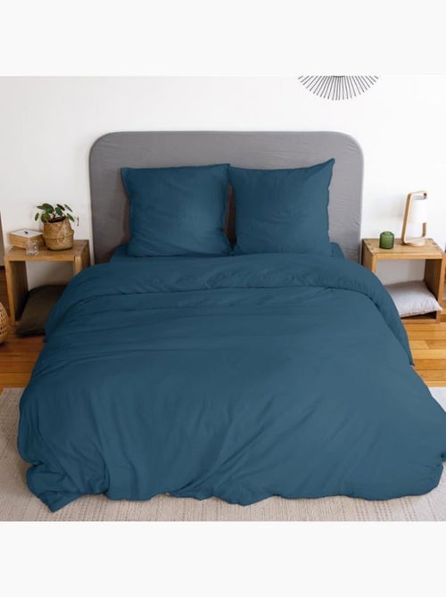 Parure de lit - côte deco - housse de couette 240x220 cm - 2 taies d'oreiller - microfibre - bleu - Kiabi Parure de lit - côte deco - housse de couette 240x220 cm - 2 taies d'oreiller - microfibre - bleu - Kiabi