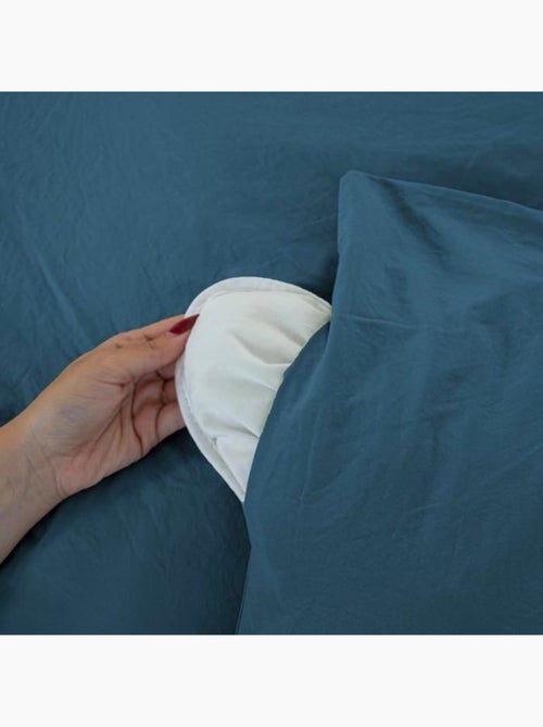 Parure de lit - côte deco - housse de couette 240x220 cm - 2 taies d'oreiller - microfibre - bleu - Kiabi Parure de lit - côte deco - housse de couette 240x220 cm - 2 taies d'oreiller - microfibre - bleu - Kiabi