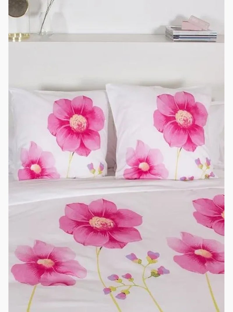 Parure de lit - côté déco - printemps - 100% coton - imprimé fleuri - 2 personnes Blanc - Kiabi