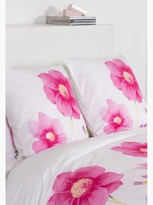 Parure de lit - côté déco - printemps - 100% coton - imprimé fleuri - 2 personnes - Kiabi