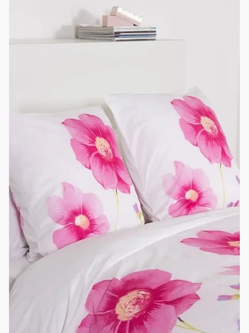 Parure de lit - côté déco - printemps - 100% coton - imprimé fleuri - 2 personnes Blanc - Kiabi