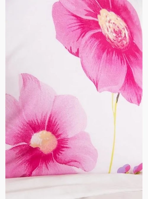 Parure de lit - côté déco - printemps - 100% coton - imprimé fleuri - 2 personnes - Kiabi