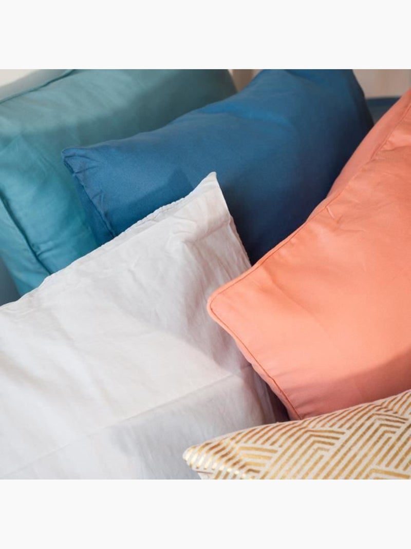 Parure de lit - cote deco - satin - 240x220 cm - 2 taies d'oreiller - bleu canard Bleu - Kiabi