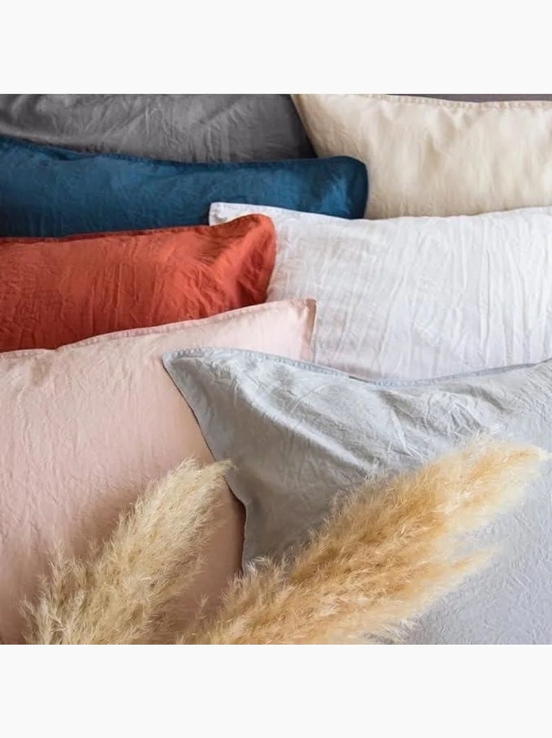 Parure de lit - cote deco - unie - 240x220 cm - microfibre - gris perle Gris perle - Kiabi