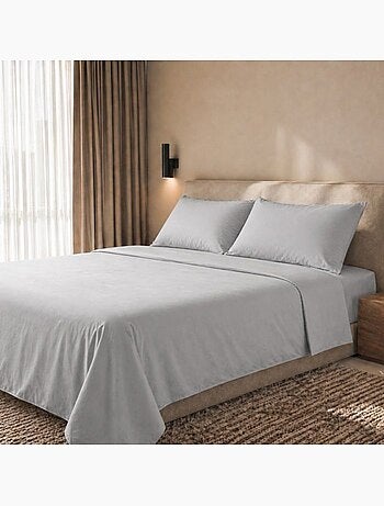 Parure de lit - coton percale 200 fils - the white stone