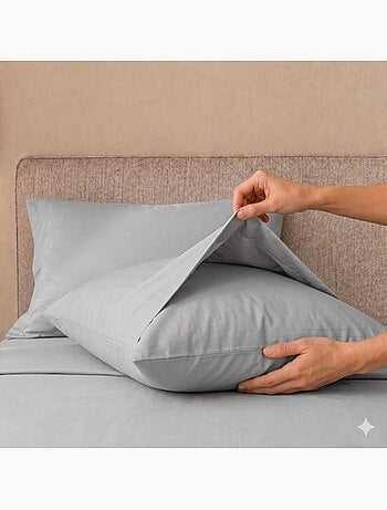 Parure de lit - coton percale 200 fils - the white stone