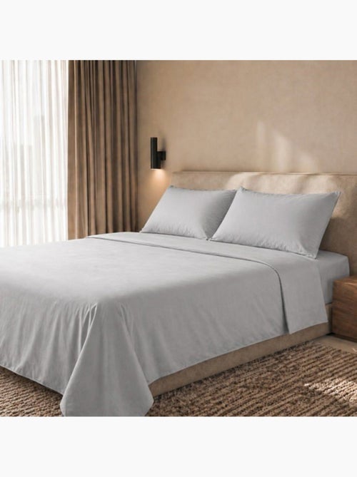 Parure de lit - coton percale 200 fils - the white stone - Kiabi