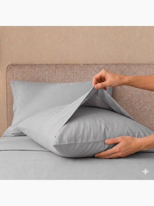 Parure de lit - coton percale 200 fils - the white stone - Kiabi