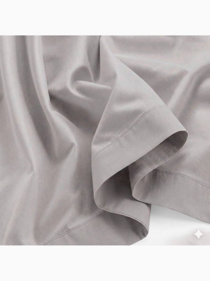 Parure de lit - coton percale 200 fils - the white stone Gris - Kiabi