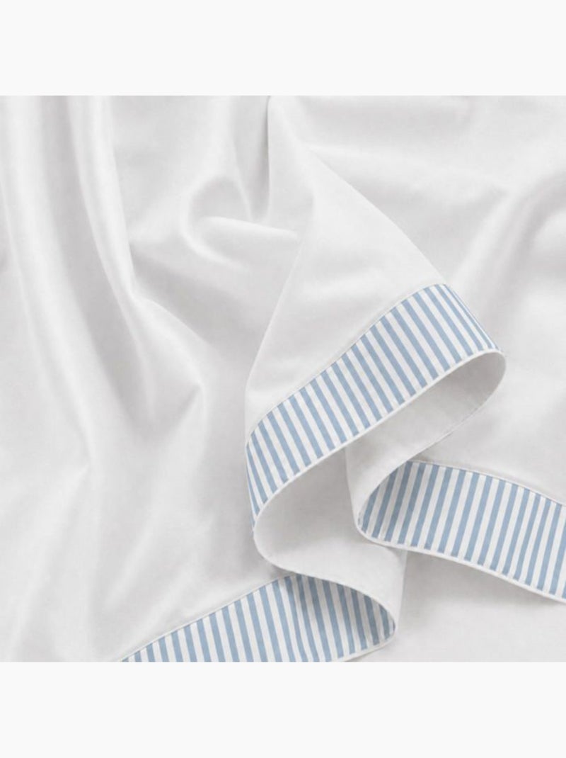 Parure de lit - coton tissage toile rayé - the white stone Bleu - Kiabi